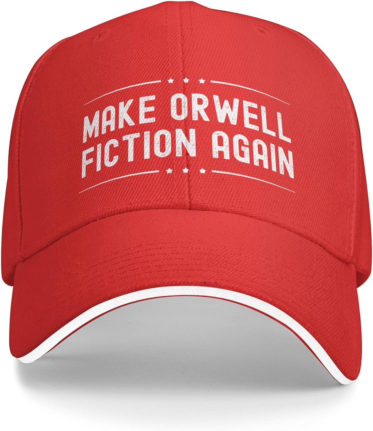 Make Orwell Fiction Again Hat for Unisex Women Adjustable Baseball Cap Trucker Hat One Size