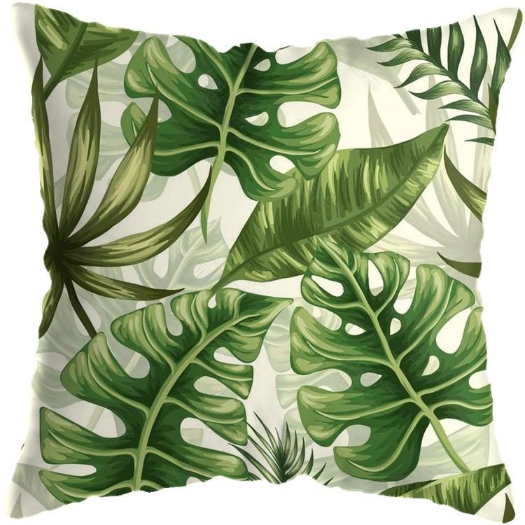 Soft Pillow Cushion Covers 45x45 Cm Decorative Pillows Throw Green Patterns Pillowcase for Sofa Home