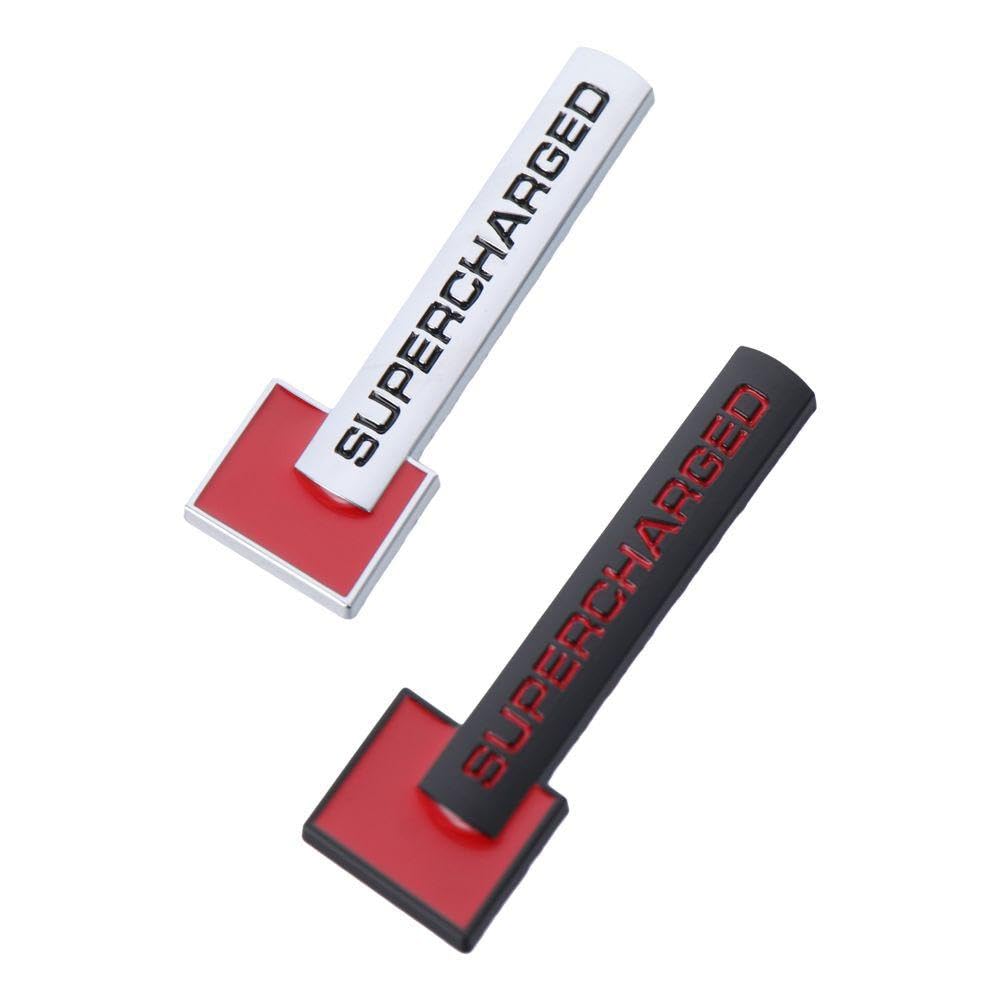 Qicarkey 3 ks Kovový emblém Supercharger 3D Logo Písmeno Auto Znak Nálepka Auto Zadní