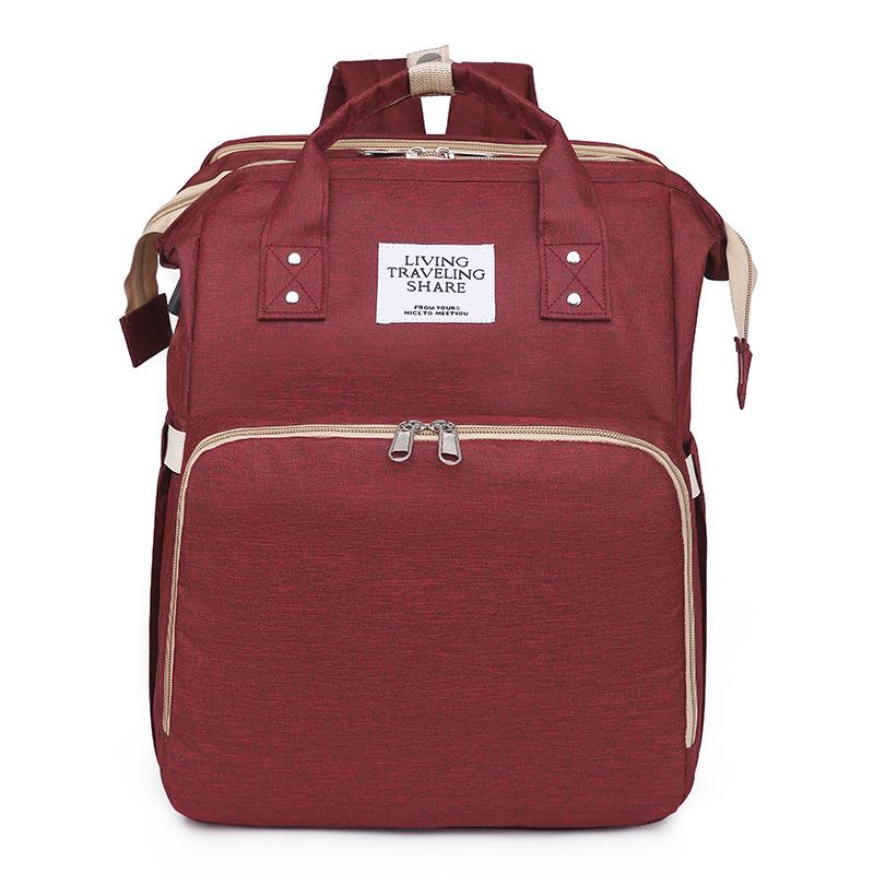 Schoolbag Backpack Crib Dual-purpose Mommy Bag Large Capacity Multipurpose Storage Portable Folding Bed Maternal and Infant Bag