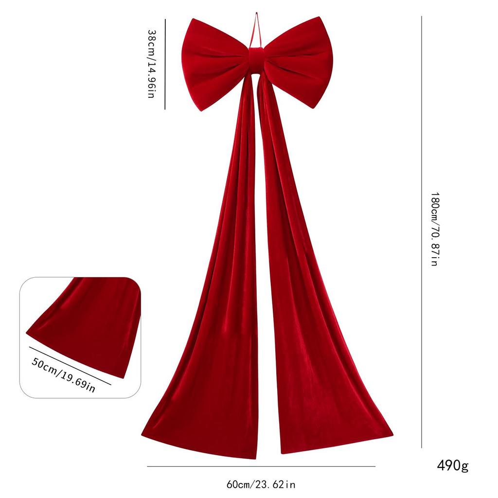 Velvet Wine Red Extra Large Christmas Tree Bow Decoration