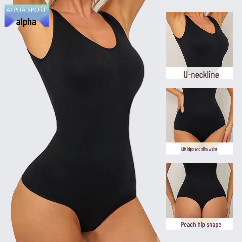 Women’s Seamless Tummy Control Sleeveless Bodysuit Thong Shaper