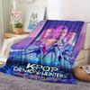 K-Pop D-emon H-unters Anime Flannel Blanket, Soft and Comfortable, Suitable for Home Travel Party Gifts