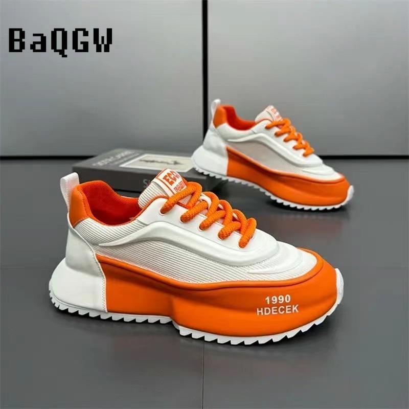 Fashion Casual Color Block Mesh Breathable Increased Internal Platform Designer Chunky Sneakers for Men Women Fashion Running Men Shoes