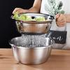4Pcs Set 304 Stainless Steel Bowl with Lid Kitchen Cooking Salad Bowls Mixing Set Washing Waste Basket Soup Bowl Soup Bowl | Bowls