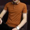 5XL Taglie Grandi Estate Colletto alla coreana Polo da uomo Business Top a maniche corte alla moda