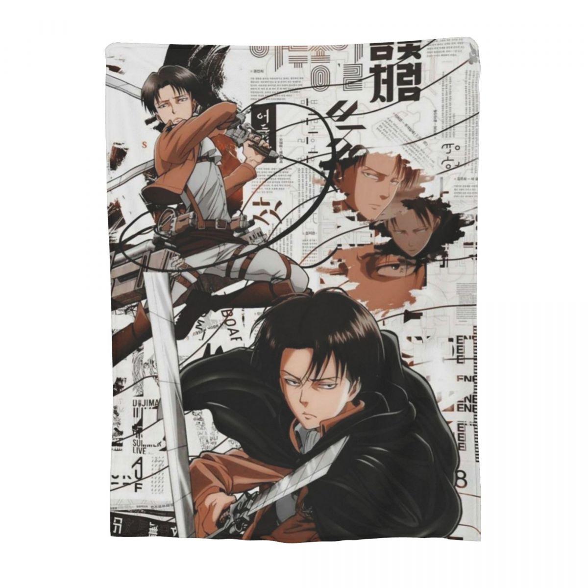 Levi Ackerman Blankets Soft Warm Flannel Throw Blanket Bedspread for Bed Living room Picnic Travel Home Sofa 80x120cm