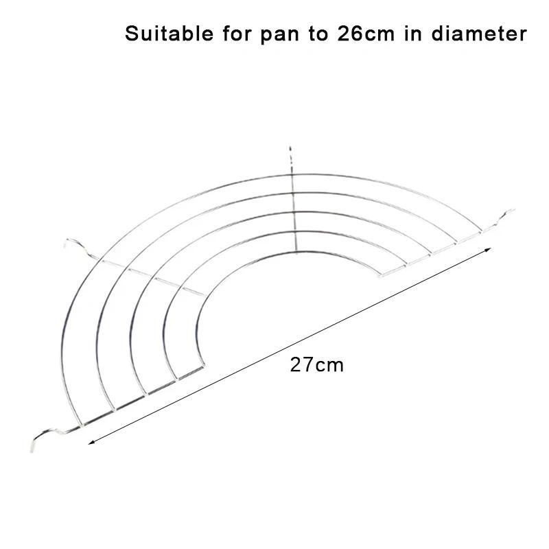 

304 Stainless Steel Thick Line Semicircle Hanging Pan Frying Drain Line Rack Kitchen Insulation Pot Rack Steam Rack-Homeclub