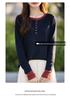Stylish Women's Color Block Knit Sweater - Round Neck, Long Sleeve, Age-Reducing, Casual Top