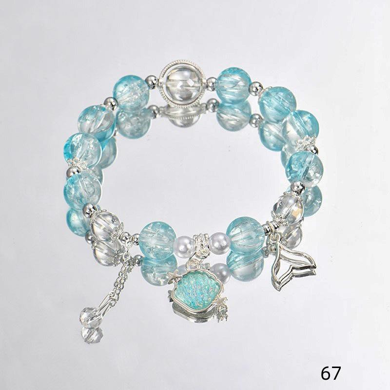 Mori Style Mermaid Crystal Bracelet - Sweet, Versatile Design for Women, Students, and Best Friends.