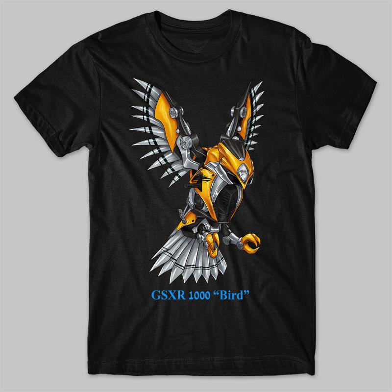 Classic Motorcycle GSXR 1000 Bird Transfiguration Inspired T-Shirt 100% Cotton Summer O-Neck Short Sleeve Casual Mens T-shirt
