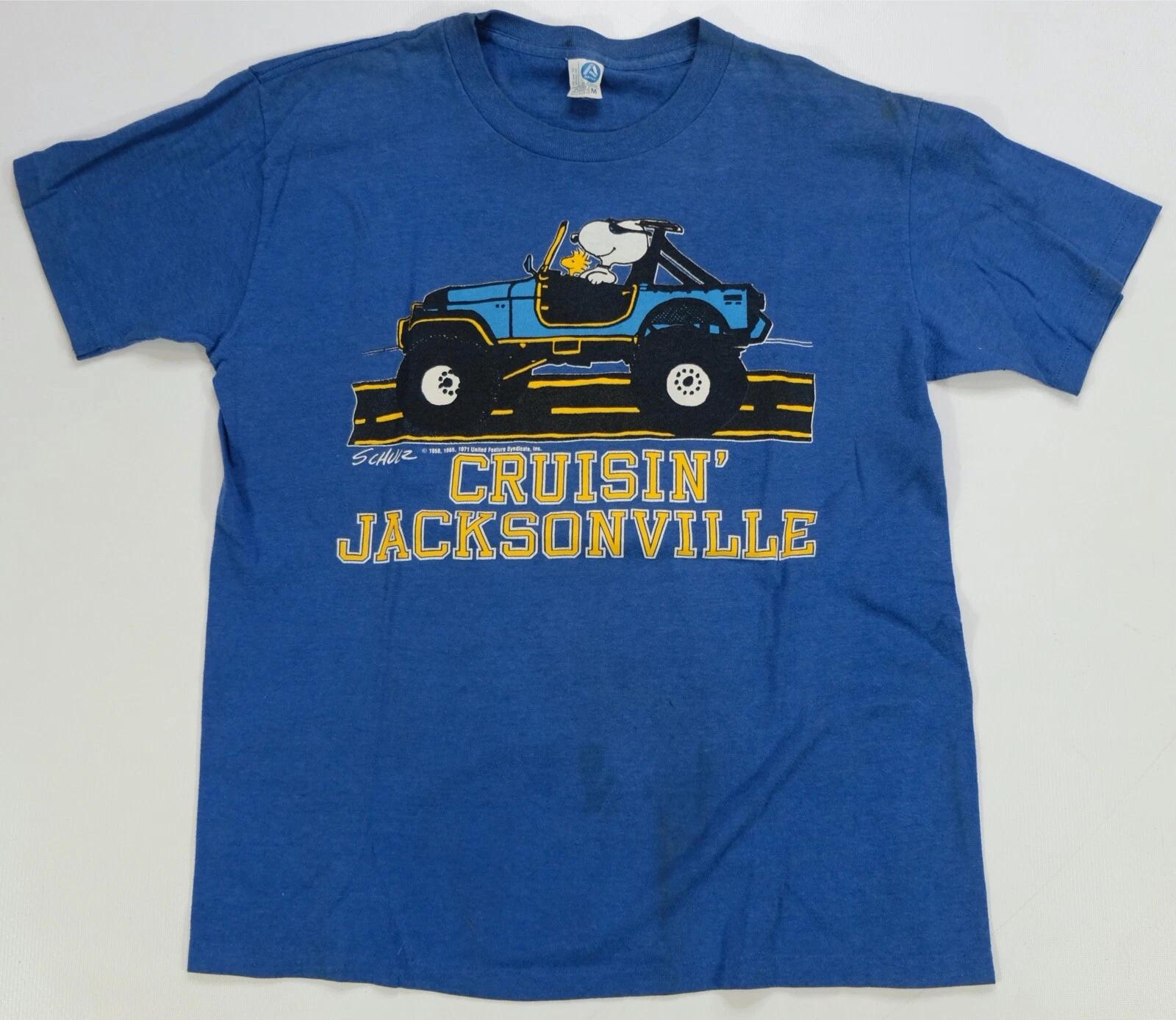 Rare Vintage ARTEX Cruisin’ Jacksonville Snoopy Woodstock T Shirt 90s Blue SZ M 3XL