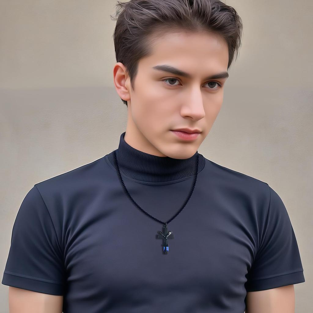 [InfuMemo] Cross-Shaped Urn Necklace for Loved One's Ashes with Birthstone - Forever In My Heart - Always with Me Cremation Jewelry Keepsake Pendant