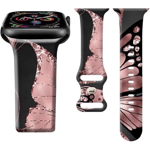 Band Compatible with iWatch Band 38mm 40mm 41mm 42mm 44mm 45mm 49mm for Women, Silicone Wristbands Replacement Strap for iWatch Ultra 2/Ultra/SE 2/