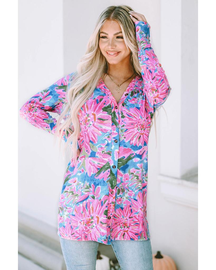 Azura Exchange Langärmiger Strickcardigan mit Knopfleiste