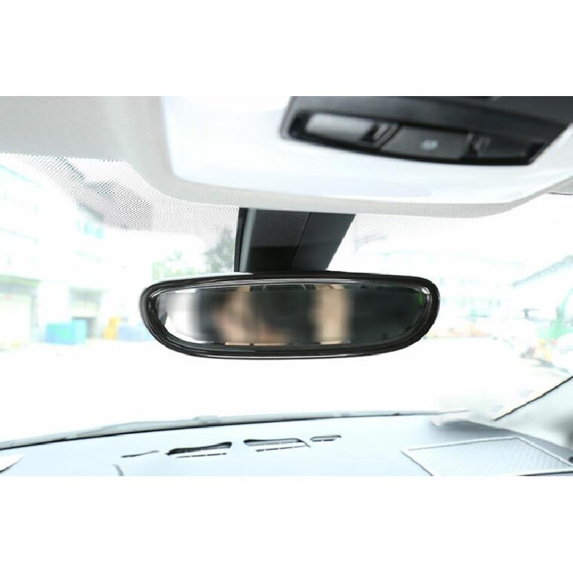 For BMW X1 2016-2022 Black Wood Grain Interior Rearview Mirror Frame Cover Trim