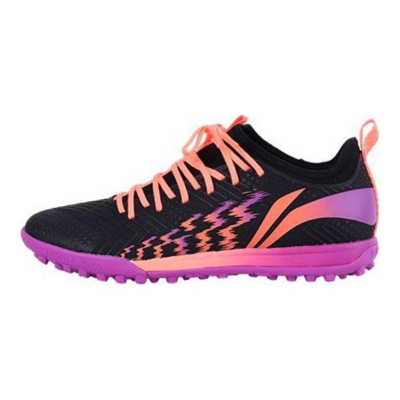 Li Ning 2 Team Artificial Turf TF (Rubber Studs) Shock Absorbing Non-Slip Durable Football Shoes Men Football Shoes Black YSTU013-4