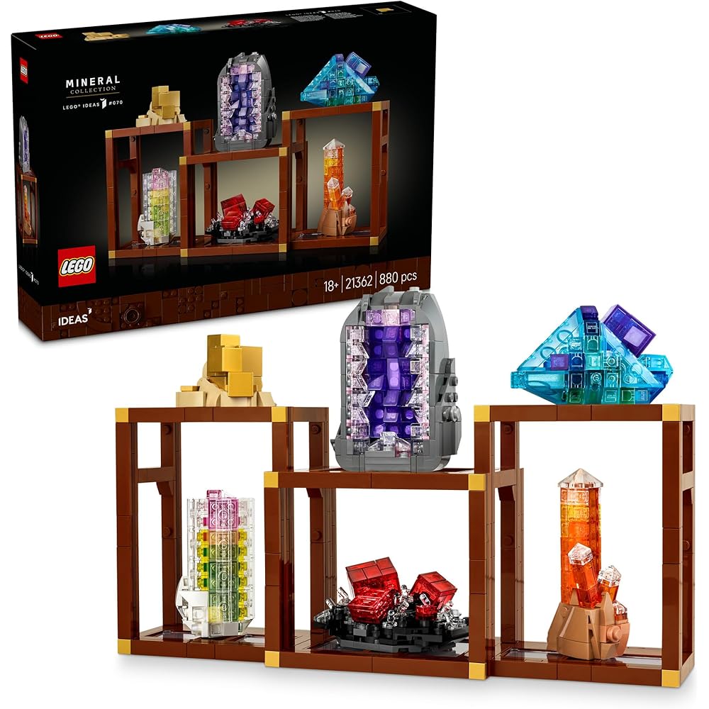 LEGO Ideas Mineral Collection Toy Set with Figures and Decorative Blocks for Birthdays and Mother s Day