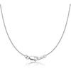 Collana a Catena in Argento Sterling 925 da Donna 0,8 mm Catena a Maglia Scatolata, Catena per Collana Italiana, Super Resistente e Sottile e Lunga 16/18/20/22/24 Pollici