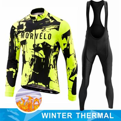 2026 Winter Thermal Fleece Long Sleeve Cycling Jersey Set Bib Pants Ropa Ciclismo Bicycle Clothing MTB Bike Men Pro Team Suit