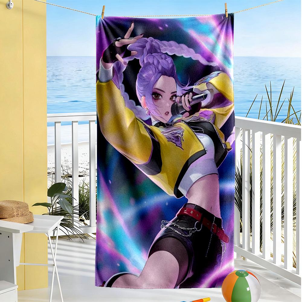 Kpop Demon Beach Towel Quick-Dry Soft Microfiber Comfortable Lightweight