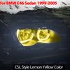 For BMW 3 Series E46 Sedan 1999-2005 Halogen Headlight CS CSL Style Lemon Yellow Ring Angel Eyes LED Tuning Headlight Light Ring