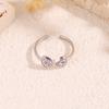 Titanium Steel Ring - Stylish, Luxurious, Niche Style, Double-looped Bow with Diamonds - A Beautiful Ring for Best Friends.