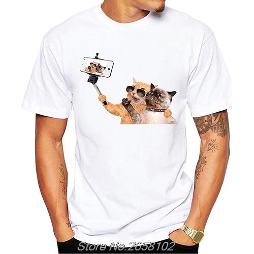 

Cat With Headphones Tshirt Men Fashion Cute Cats T Shirt Short Sleeve Tees funny TShirts Tops Harajuku Streetwear S
