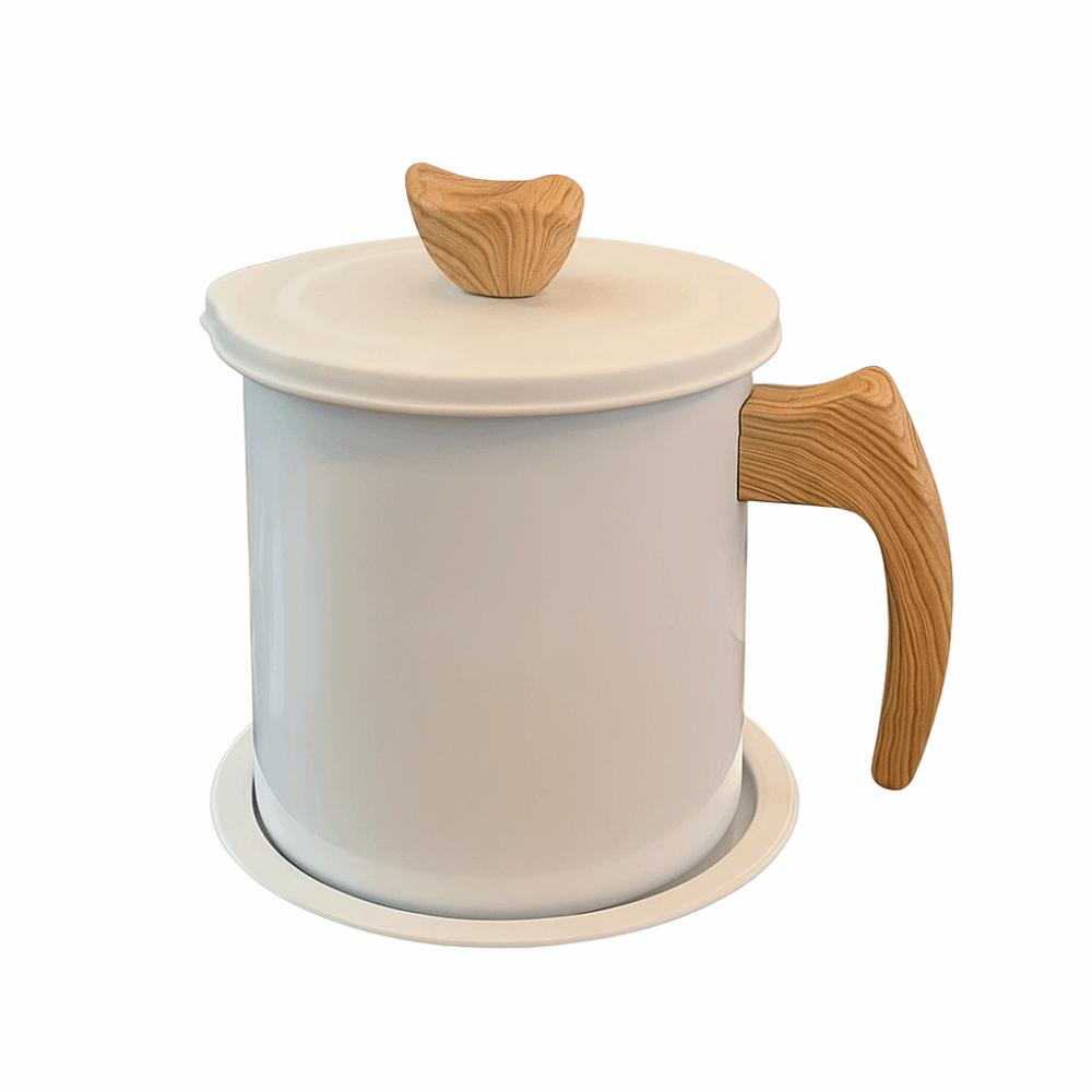 

Fine Mesh Cooking Oil Storage Can Heat-Resistant with Strainer Oil Filtration Can Ergonomic Handle with Lid світло-сірого кольору