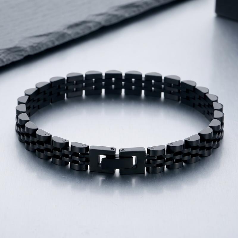 Heren RVS 5-delige schakelarmband voor Man Vrouw Sieraden Waterdicht Cadeaus Armbanden 8MM Breedte Horlogeband Stijl