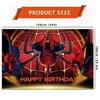 Spider Birthday Backdrop, Red Spider Web Spider Happy Birthday Banner,Spider Theme Photo Booth Background for Birthday P
