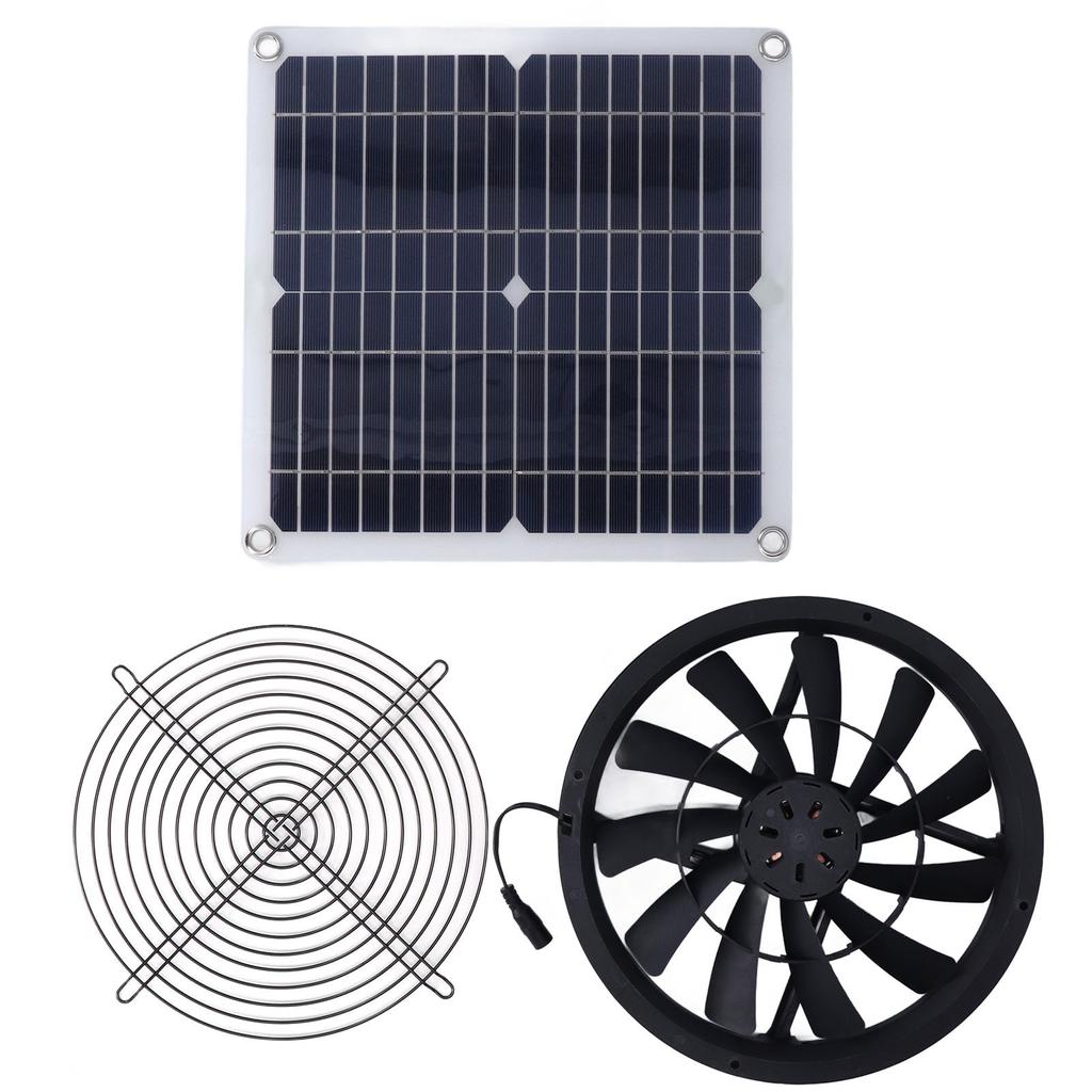 5V 10W Solar Panel Powered Fan Quite Operation Exhaust Ventilator Fan for Greenhouse RV Camping