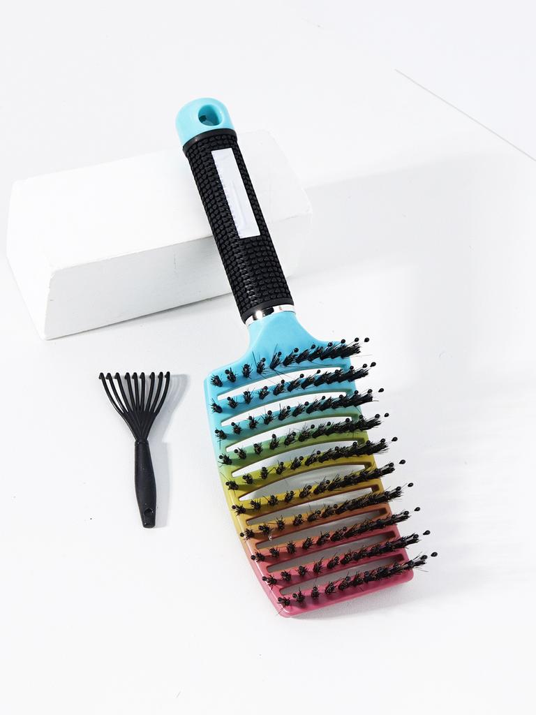 2er Kammset, Borsten großer gebogener Kamm und Reinigungszinken, gebogener belüfteter großer gebogener Kamm, Speziell für Echthaarperücken