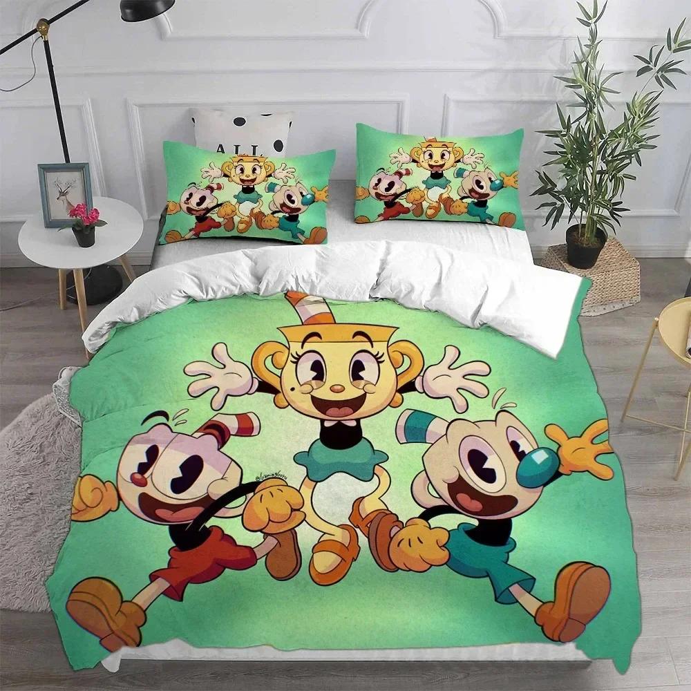 

Home Textiles Cartoon Cuphead Bedding Set Duvet Cover Sheet Printed Bed Set Pillowcase Full Queen King Size Comforter Bedroom 70x133cm 2pcs