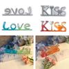 Letters Resin Mold DIY Crafts Epoxy Casting Molds Kiss Love Silicone Mould Home Decorations Handmade Valentines Day Gift