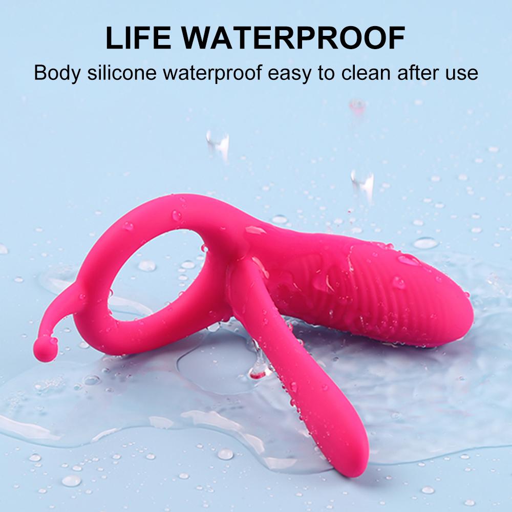 Langtunge Cock Sleeve Ring Vibrator for Men Penis Massasjeapparat 10 Frekvens Klitoral Anal Stimulering Erotiske sexleketøy for par