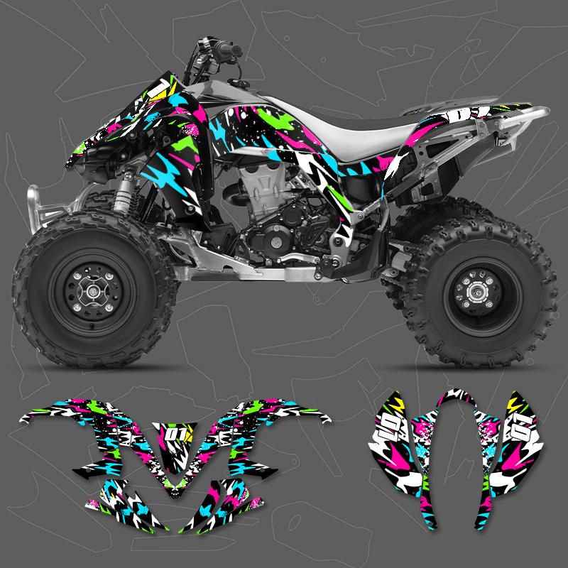 DSMTECH Motorcycle Graphics Background Decal Stickers For Kawasaki KFX 450 450R Number Name Customize 002