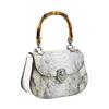 Advanced Snake Patterned Leather Hand-held Bamboo Bag for Women, Fashionable and Versatile, Personalized Single Shoulder Crossbody Small Bag