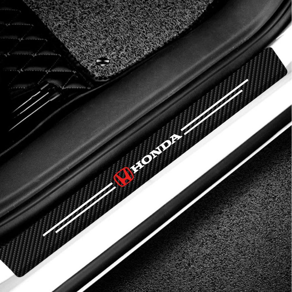 ZMJ4 4PC Car Door Sill Anti-scratch Protective Sticker For Honda Civic 10th 11th Gen Hrv Jazz City Fit Accord Crv Odyssey CBR VTX VFR