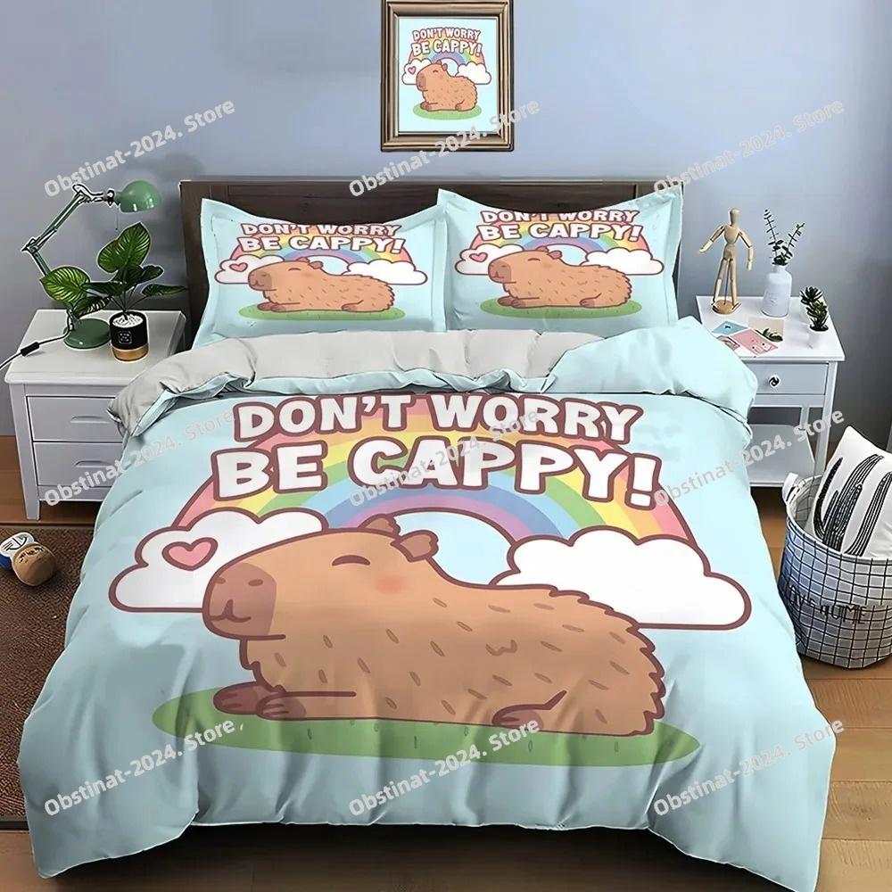 3D Adorable Lovely Carton Capybara Print Beding Set Soft Duvet Cover featuring Pilowcases Adult People plus Children Beding Set Premium Gifts