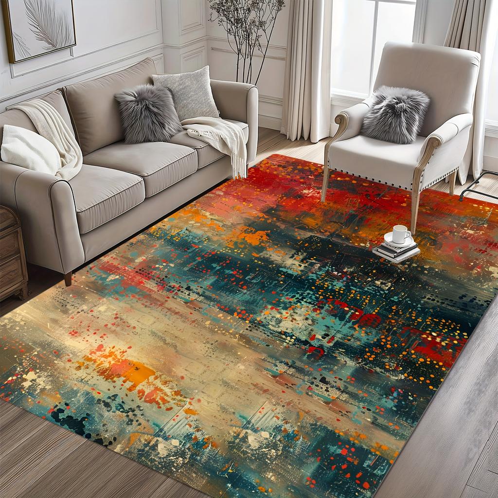 Abstract Soft Flannel Carpet Modern Living Room Area Rugs Kitchen Bathroom Entryway Washable Rugs Stain-resistant Large Mats