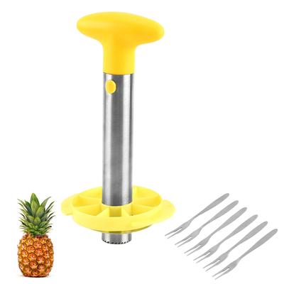 Kitchen Pineapple Corer and Slicing Tool Stainless Steel Pineapple Cutter with Forks for Easy Core