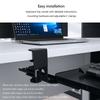 Keyboard Tray Under Desk with C Clamp Mount Clamp-On Slide Out Platform Computer Keyboard Drawer for Typing Height Adjustable
