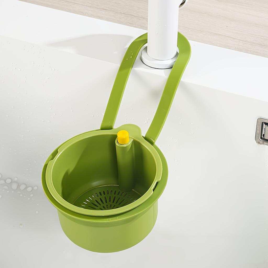 Automatic Cleaning Push Drain Basket - Food Waste Disposal Basket with Removable Bottom.