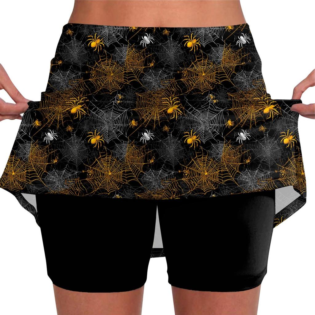 Elastic Yoga Culottes For Women Print Athletic Shorts Lightweight High Waist Skinny Joggers