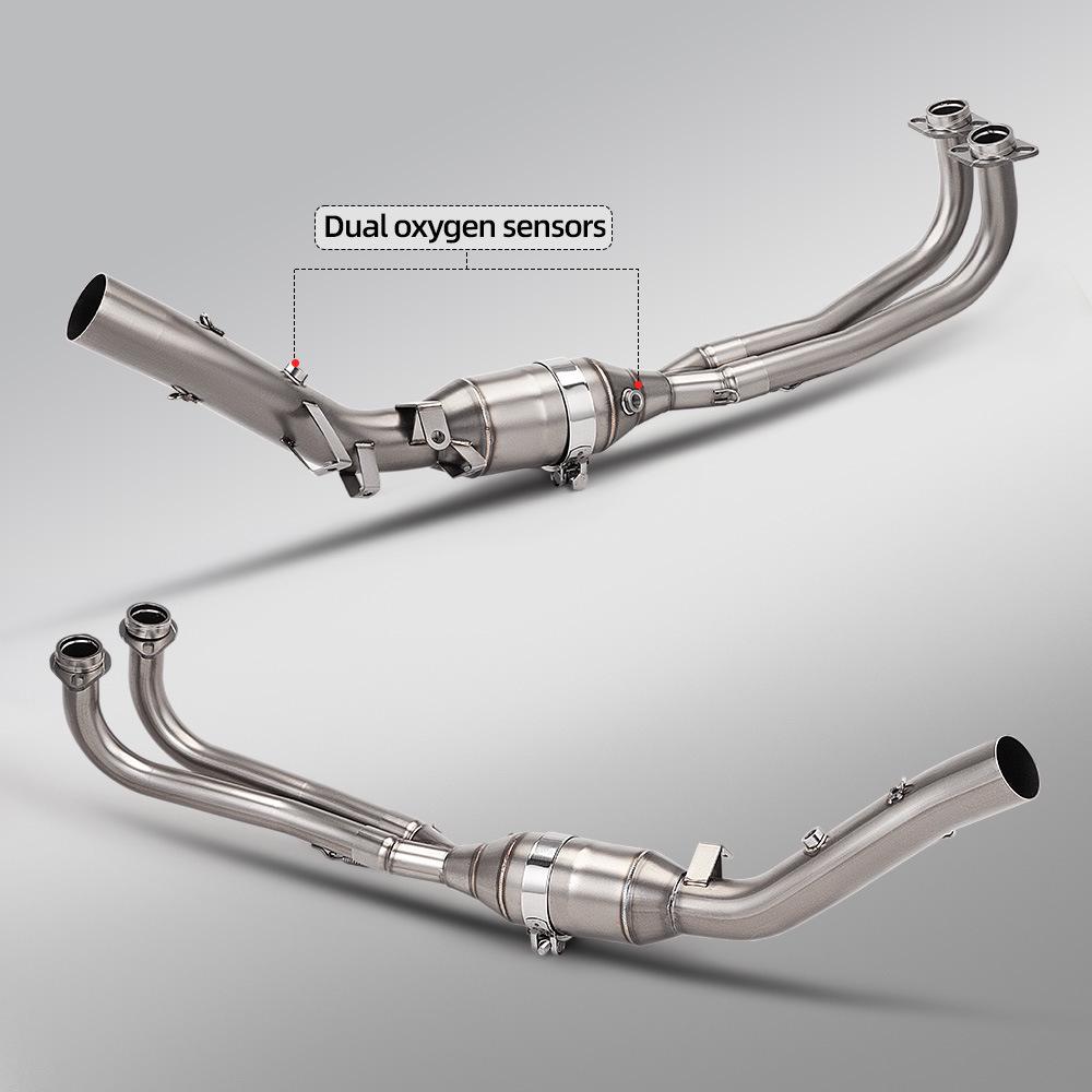 Stainless Steel Double Oxygen Port Muffler for TMAX530/560 with Backpressure Chamber Front & Rear Sections