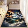 Two Dragons in Cosmic Battle Rug Non-slip rug suitable for living room and bedroom sofas.