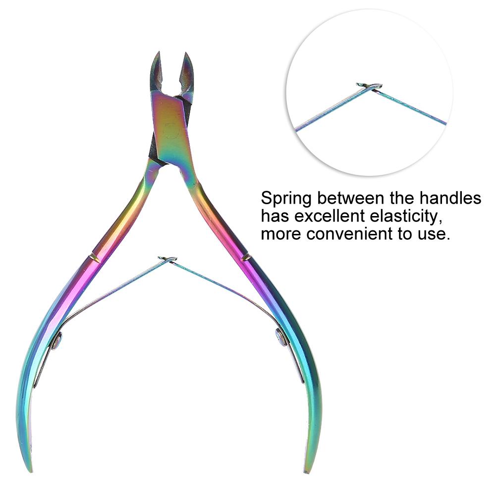 Colorful Stainless Steel Nail Dead Skin Removal Clipper Cuticle Scissors Manicure Pedicure Tool