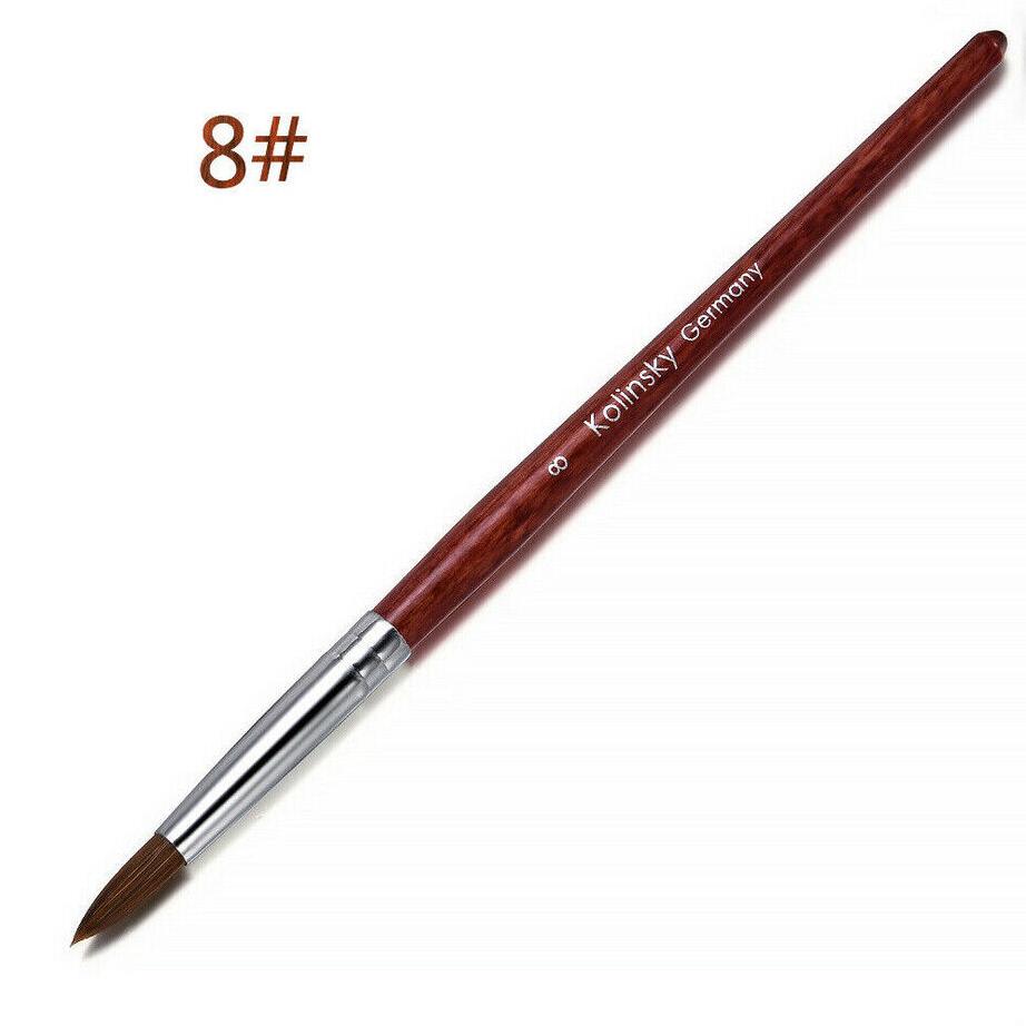 

Pro Kolinsky акриловая кисть для дизайна ногтей маникюрный порошок с деревянной ручкой маникюрный инструмент 8#