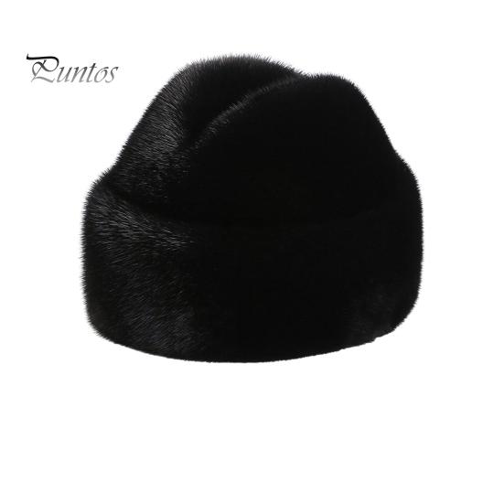 Gorro Acogedor de Invierno para Hombre Color Sólido Piel Sintética Engrosado Cálido Felpa Resistente al Frío y al Viento Accesorios de Moda para Exteriores Gorro